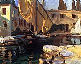 San Vigilio A Boat with Golden Sail by John Singer Sargent